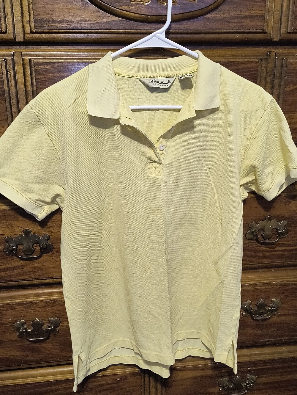 Vintage 90s Y2K Eddie Bauer Women's Pale Yellow Polo